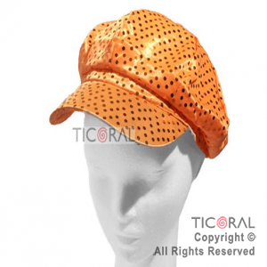 SOMBRERO BOINA NARANJA CON BRILLOS HS2941-2 x 1